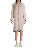 Washed Satin Piped Nightshirt