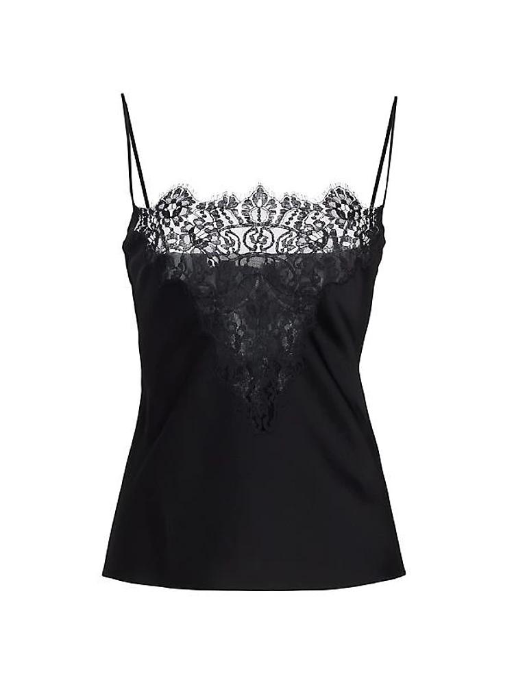 Lace-Insert Satin Camisole