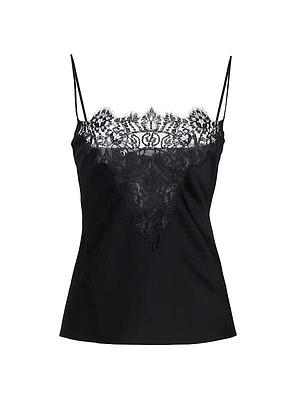 Lace-Insert Satin Camisole