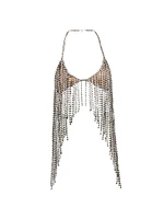 Crystal Fringe Halterneck Top