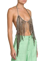 Crystal Fringe Halterneck Top