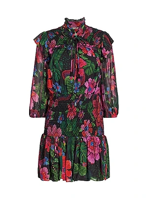 Blooming Garden Floral Smocked Minidress