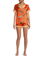 Giraffe Print Short Pajama Set