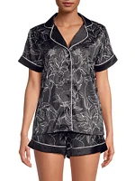 Leaf Print Short Pajama Set