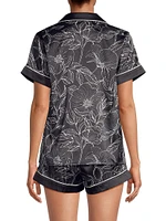 Leaf Print Short Pajama Set