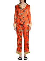 Giraffe Print Long Pajama Set