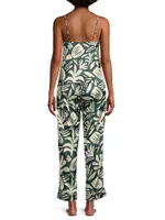 Palm Print Long Cami Set