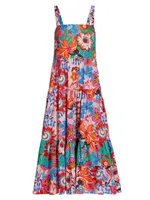 Daniela Floral Tiered Midi-Dress