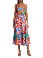 Daniela Floral Tiered Midi-Dress