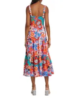 Daniela Floral Tiered Midi-Dress