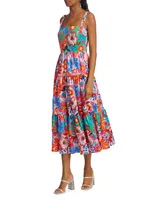 Daniela Floral Tiered Midi-Dress