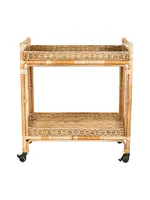 Provence Rattan Bar Cart