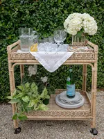 Provence Rattan Bar Cart