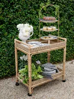 Provence Rattan Bar Cart