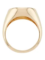 Happy Face 14K Yellow Gold Signet Ring