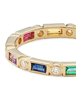 14K Yellow Gold & Multi-Gemstone Eternity Band