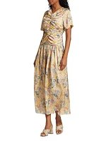 Floral Ruched Maxi Dress