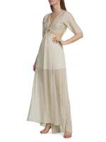 Stella Metallic Cut-Out Maxi Dress