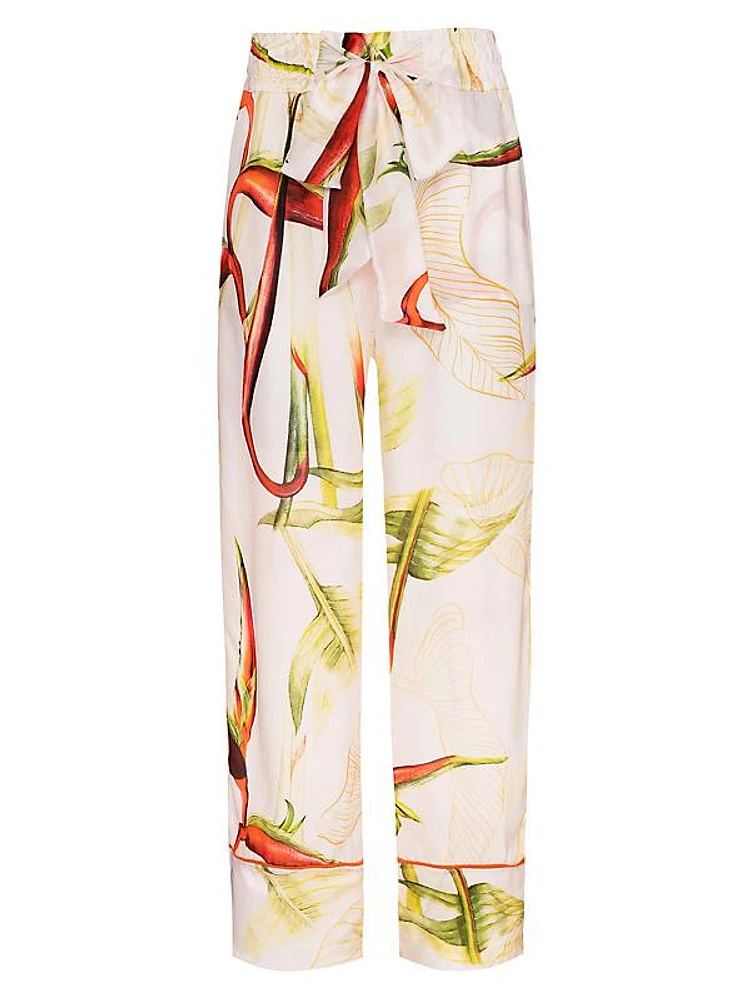 Silk Floral Pijama Pants