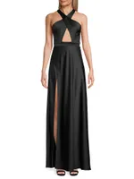 Asher Satin Cut-Out Gown