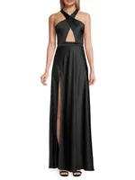 Asher Satin Cut-Out Gown