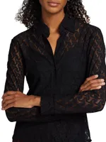 Shulinen Lace Button-Front Blouse