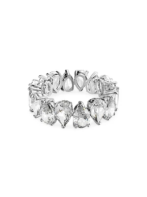 Matrix Rhodium-Plated & Crystal Ring