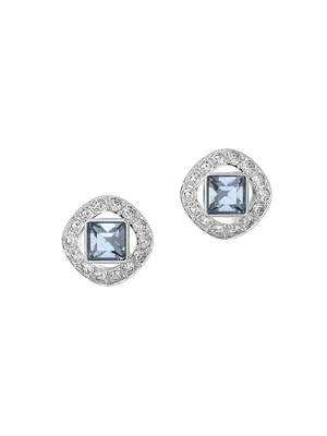 Angelic Rhodium-Plated & Crystal Stud Earrings
