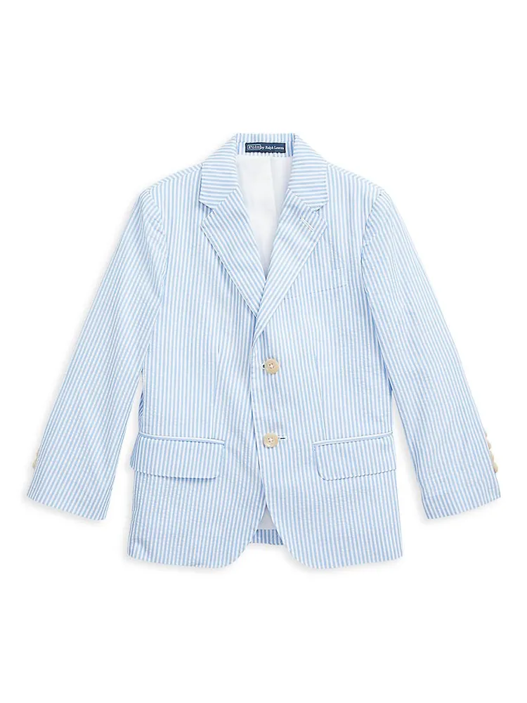 Little Boy's Seersucker Striped Blazer