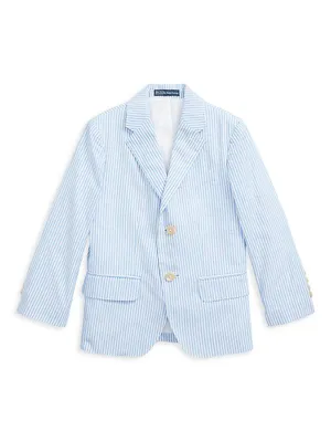 Little Boy's Seersucker Striped Blazer