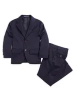 Boy's Notch Lapel Two-Button Wool Suit