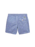 Little Boy's Gingham Print Swim Shorts