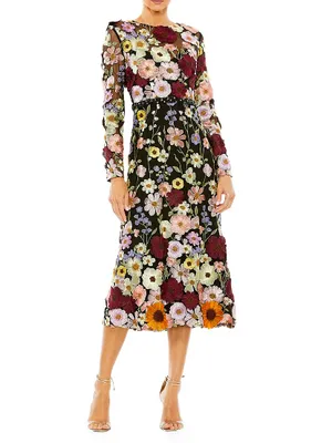 Mac Floral Embroidered Midi-Dress