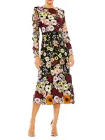 Mac Floral Embroidered Midi-Dress