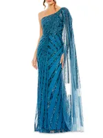 Asymmetric Sequined Gown