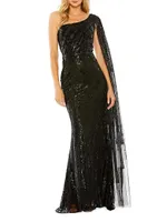 Asymmetric Sequined Gown