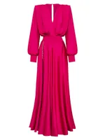 Chrystallia Satin Long-Sleeve Gown