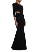 Circus Delirium One-Shoulder Gown