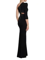 Circus Delirium One-Shoulder Gown