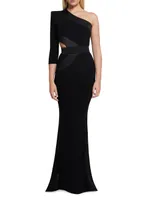 Circus Delirium One-Shoulder Gown