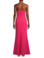 Twill Halter Mermaid Gown