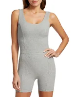 Johanna Rib-Knit Shortie Jumpsuit