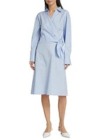 Wrap Tie-Waist Shirtdress