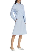 Wrap Tie-Waist Shirtdress