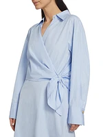 Wrap Tie-Waist Shirtdress