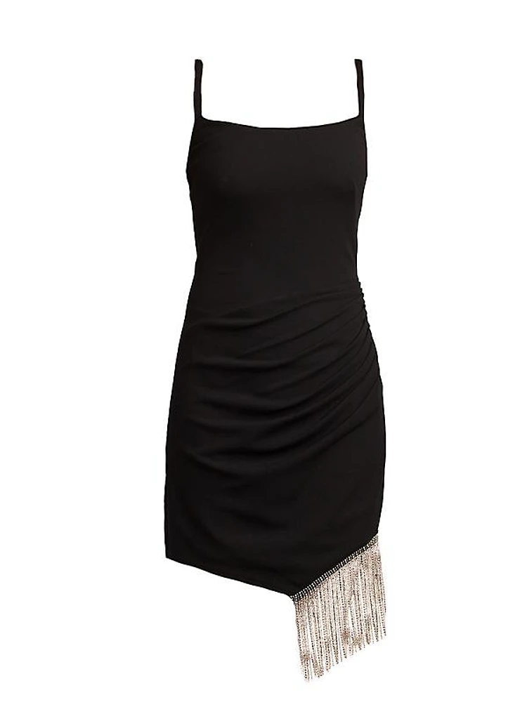 Crepe Fringe Minidress