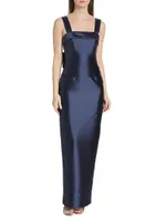 Brigitte Bow-Embellished Column Gown