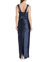 Brigitte Bow-Embellished Column Gown