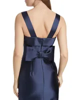 Brigitte Bow-Embellished Column Gown