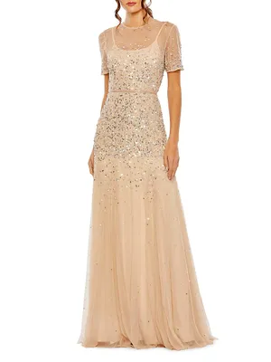 Sequin-Embellished Gown